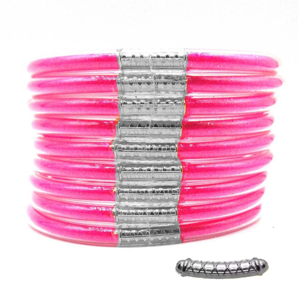 Cross-Border Hot-Selling 9-Layer Pvc Silicone Tube Gold Powder Bracelet Jelly Bangles Women's Bracelet Mixed Batch