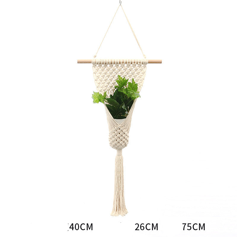Bohemian Hand-Woven Cotton Rope Tapestry White Cotton Decorative Tapestry Amazon Bedroom Home Retro Style