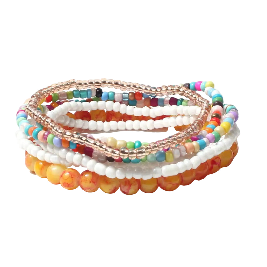 Vacation-Style Handmade Beaded Multi-Layered Seed Bead and Glass Mix-And-Match Stackable Jewelry Bracelets Wholesale