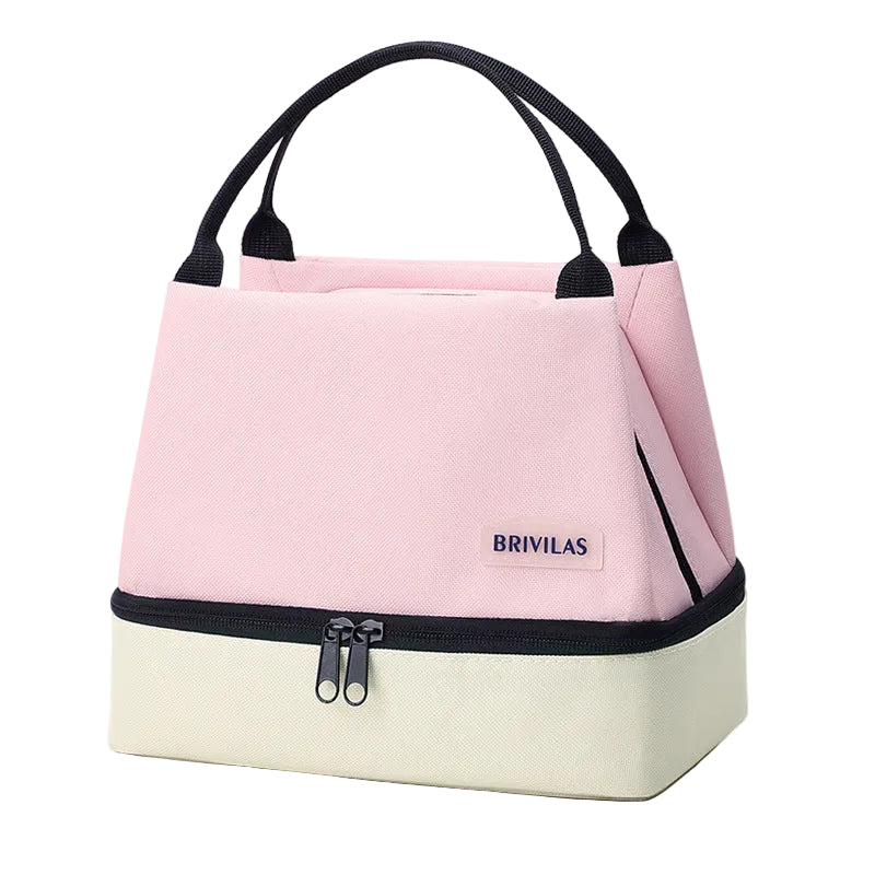 New Dopamine Large-Capacity Double-Layer  Aluminum Foil Thickened Portable Picnic Bag Office Worker Insulated Lunch Bag