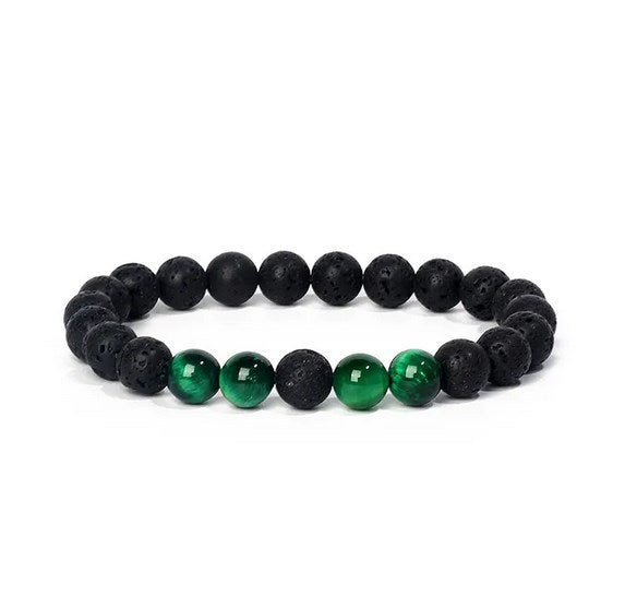 8mm Tiger Eye Stone volcanic stone female gift yoga bracelet DIY agate beads bracelet cross-border supply f21