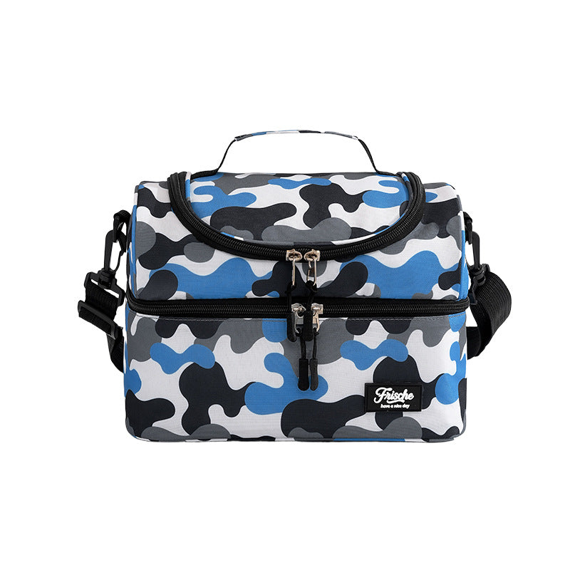 Runhui New Rainbow Double-Layer Lunch Bag Student Portable Lunch Box Bag Office Worker Lunch Bag Outdoor Insulation Bag