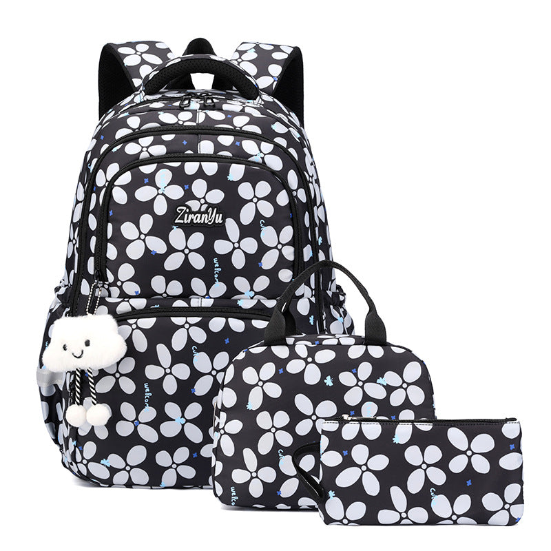New Casual Primary School Student Bag Large Capacity Backpack Korean Version High School Student Bag Junior High School Student Backpack Female