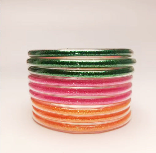Amazon Best Selling Pvc Silicone Tube Gold Powder Bracelet Jelly Bangles Bracelet Cross-Border 9-Layer Bracelet Mix