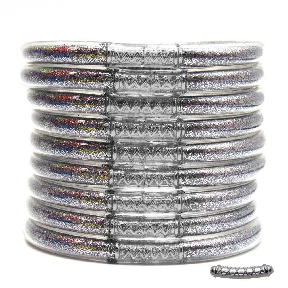 Cross-Border Hot-Selling 9-Layer Pvc Silicone Tube Gold Powder Bracelet Jelly Bangles Women's Bracelet Mixed Batch