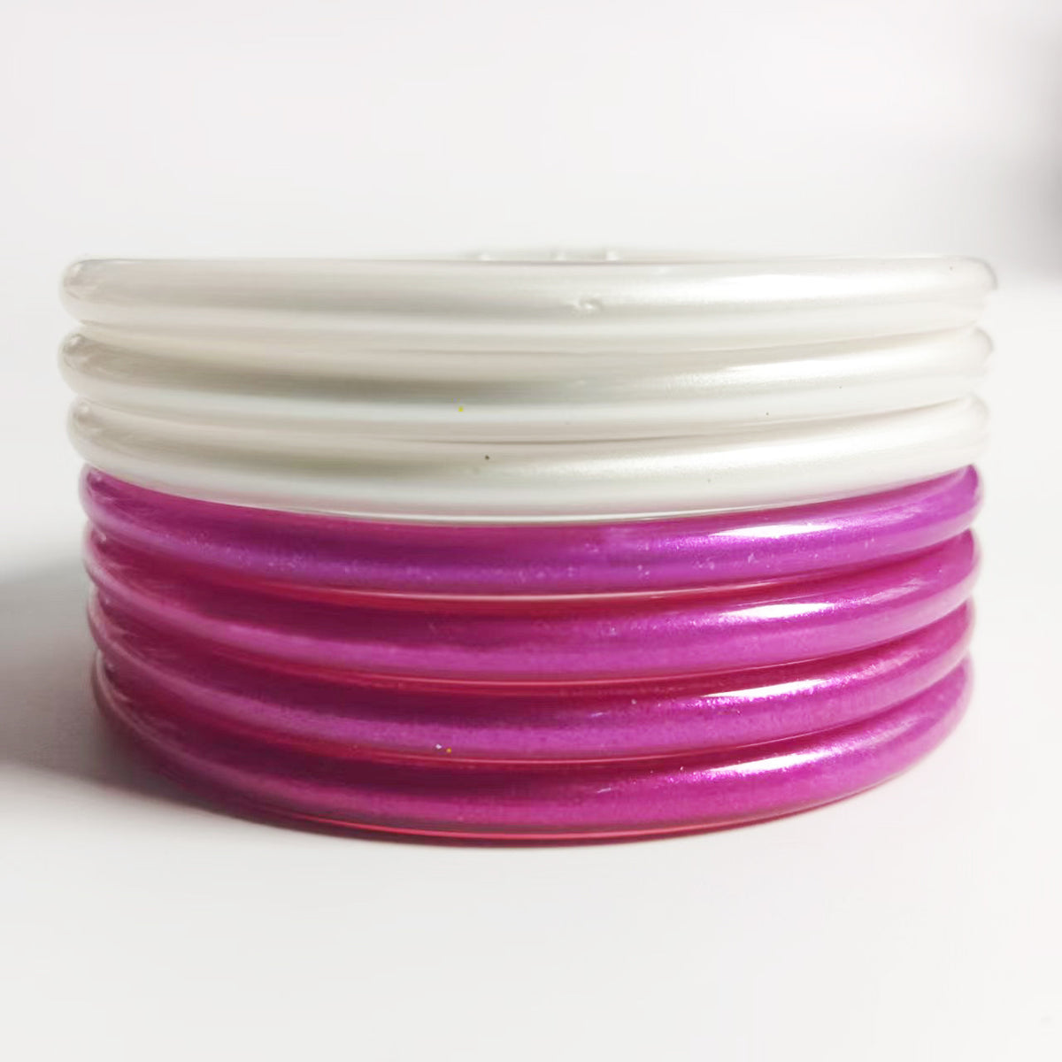 Amazon's Best Selling Pvc Silicone Tube Gold Powder Bracelet Cross-Border Jelly Bangles Popular Bracelet 7 Layers