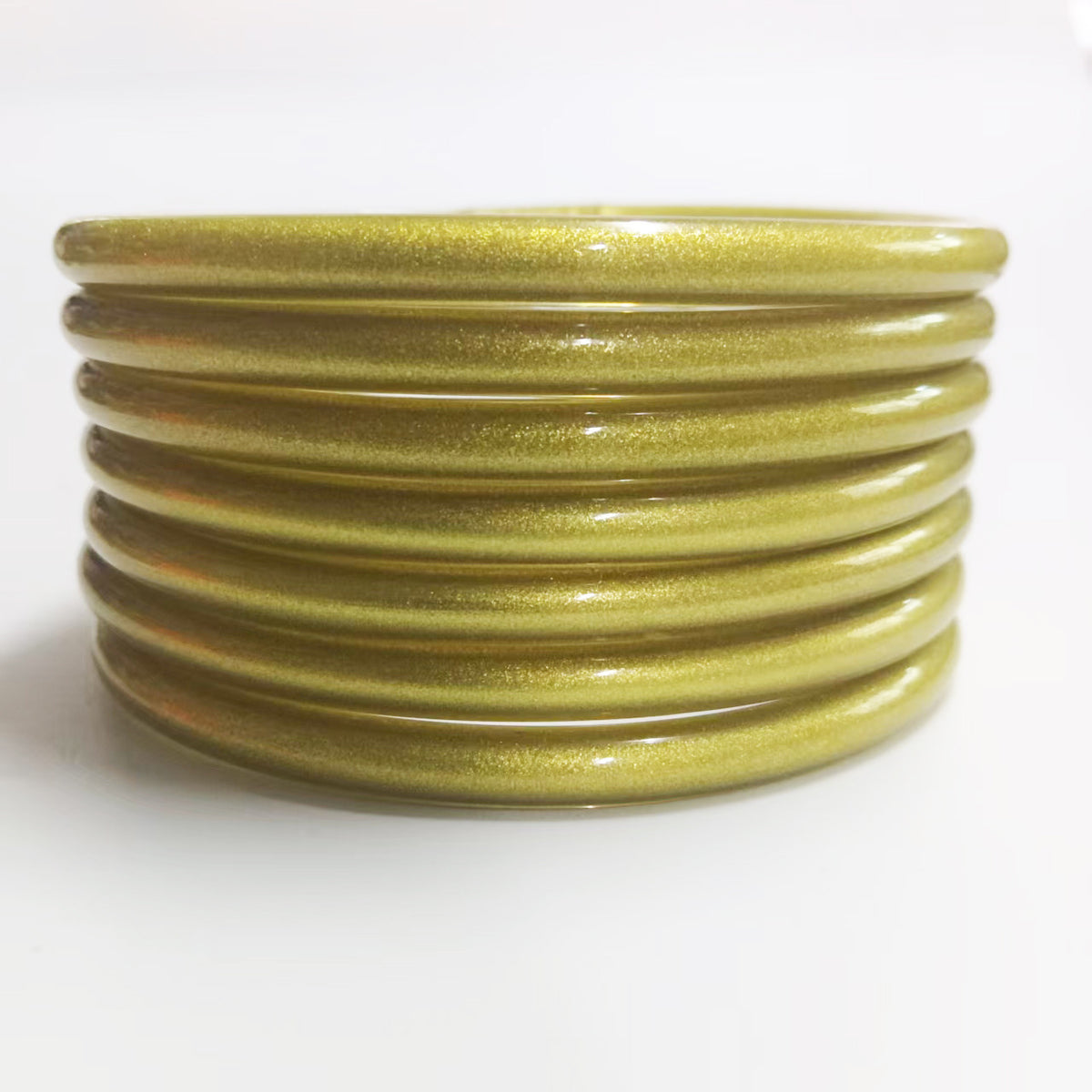 7-Layer Plastic Silicone Bracelets Gold Foil Jelly Bangles Multi-Layer Silicone Gold Foil Paint Bracelets Factory Direct Sales