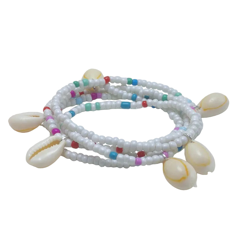 Body Chain with Glass Seed Beads, Fashionable Magic Hand Fish Pendant Accessories, Elastic Handmade Beaded Jewelry Waist Chain