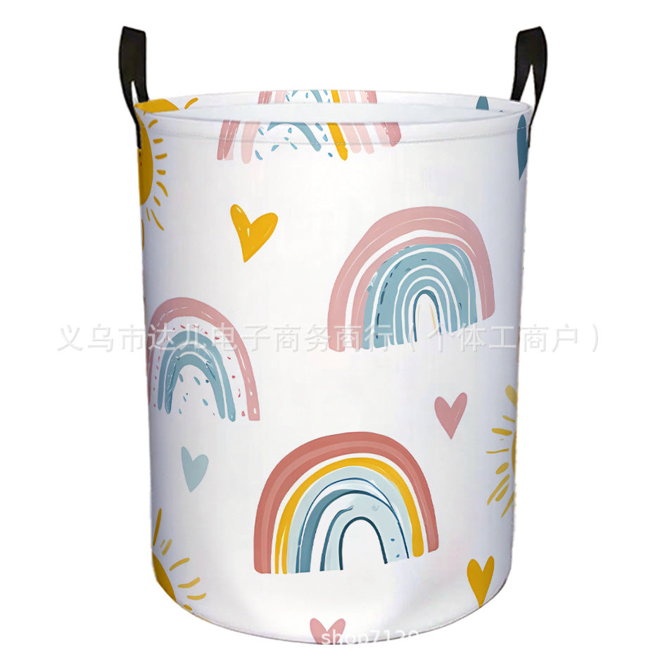 Amazon's Best-Selling Cross-Border Product, Four-Season Dirty Laundry Basket for Home and Dormitory, Foldable Round Dirty Laundry Basket, Large Storage Basket