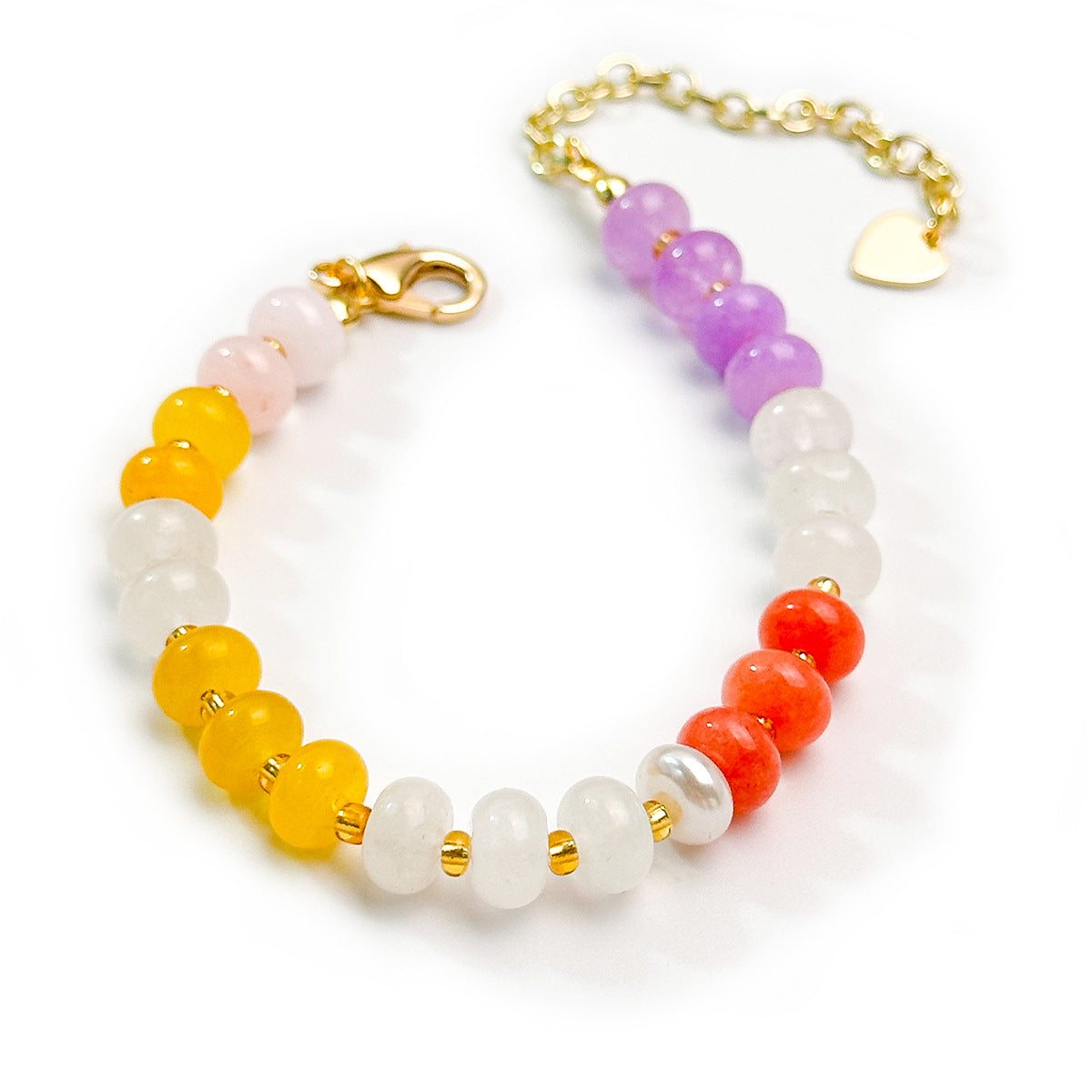 Colorful Natural Stone Beaded Bracelet/Niche Ins-Style Stackable Jewelry, Candy-Colored Versatile Friendship Bracelet