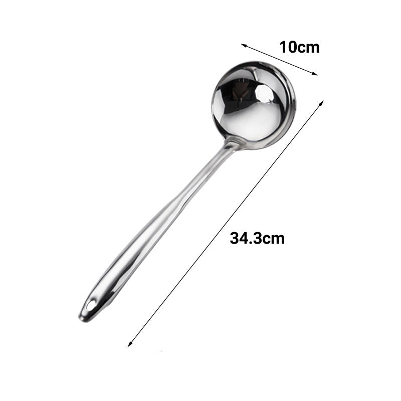 Stainless steel spatula soup spoon Colander household kitchen cooking frying shovel Spoon hot pot spoon stainless steel double line kitchenware suit