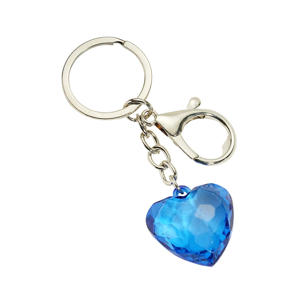 Transparent Heart-Shaped Imitation Crystal Acrylic Peach Heart Pendant Keychain Heart-Shaped Bag Charm