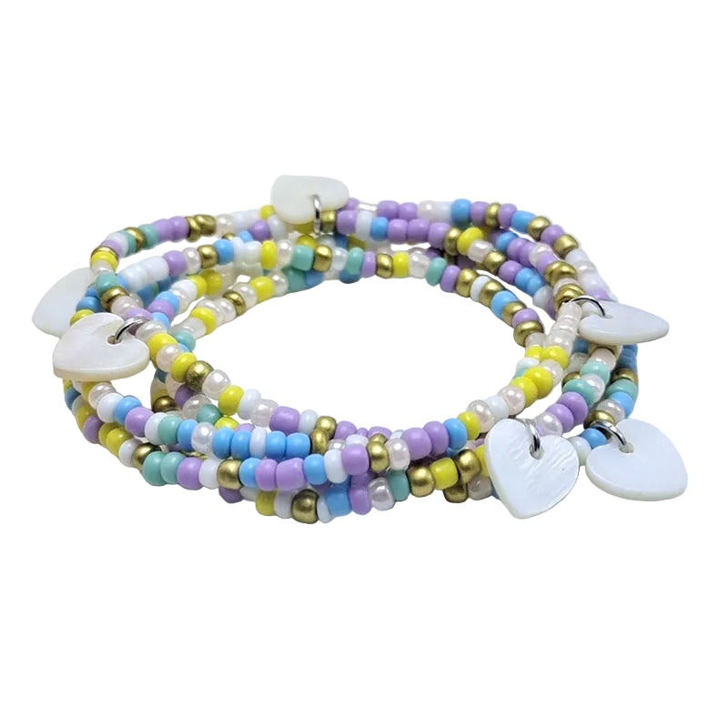 Body Chain with Glass Seed Beads, Fashionable Magic Hand Fish Pendant Accessories, Elastic Handmade Beaded Jewelry Waist Chain