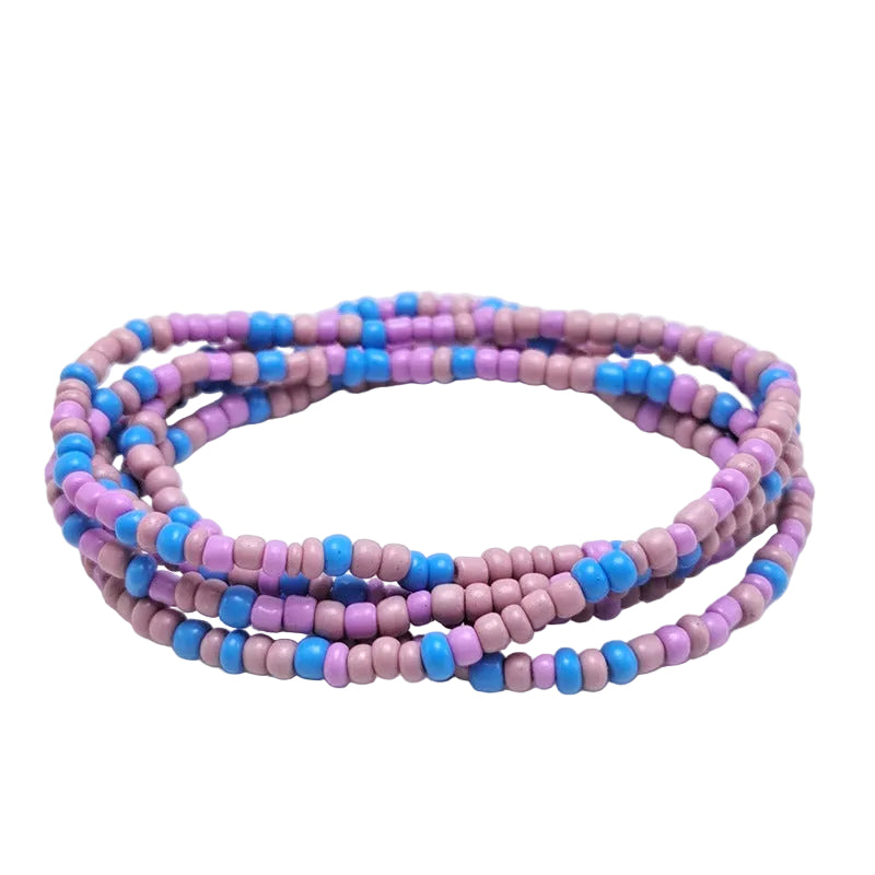 Body Chain with Glass Seed Beads, Fashionable Magic Hand Fish Pendant Accessories, Elastic Handmade Beaded Jewelry Waist Chain