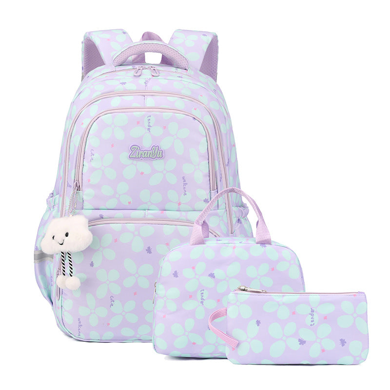 New Casual Primary School Student Bag Large Capacity Backpack Korean Version High School Student Bag Junior High School Student Backpack Female