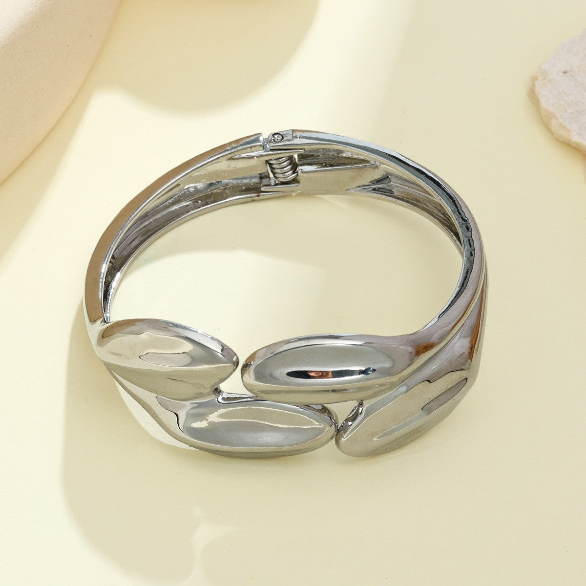 European and American Cross-Border Popular Bracelets Ins Normcore Asymmetrical Wave Pattern Bracelets Metal Glossy Bracelets Women's Jewelry