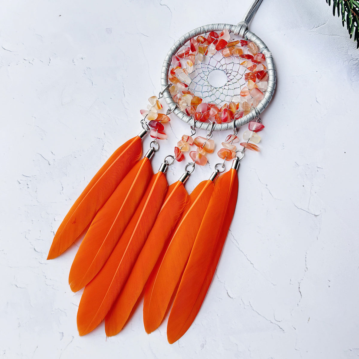Crystal stone car pendant niche high-level sense original ins wind heavy industry car hanging dream net