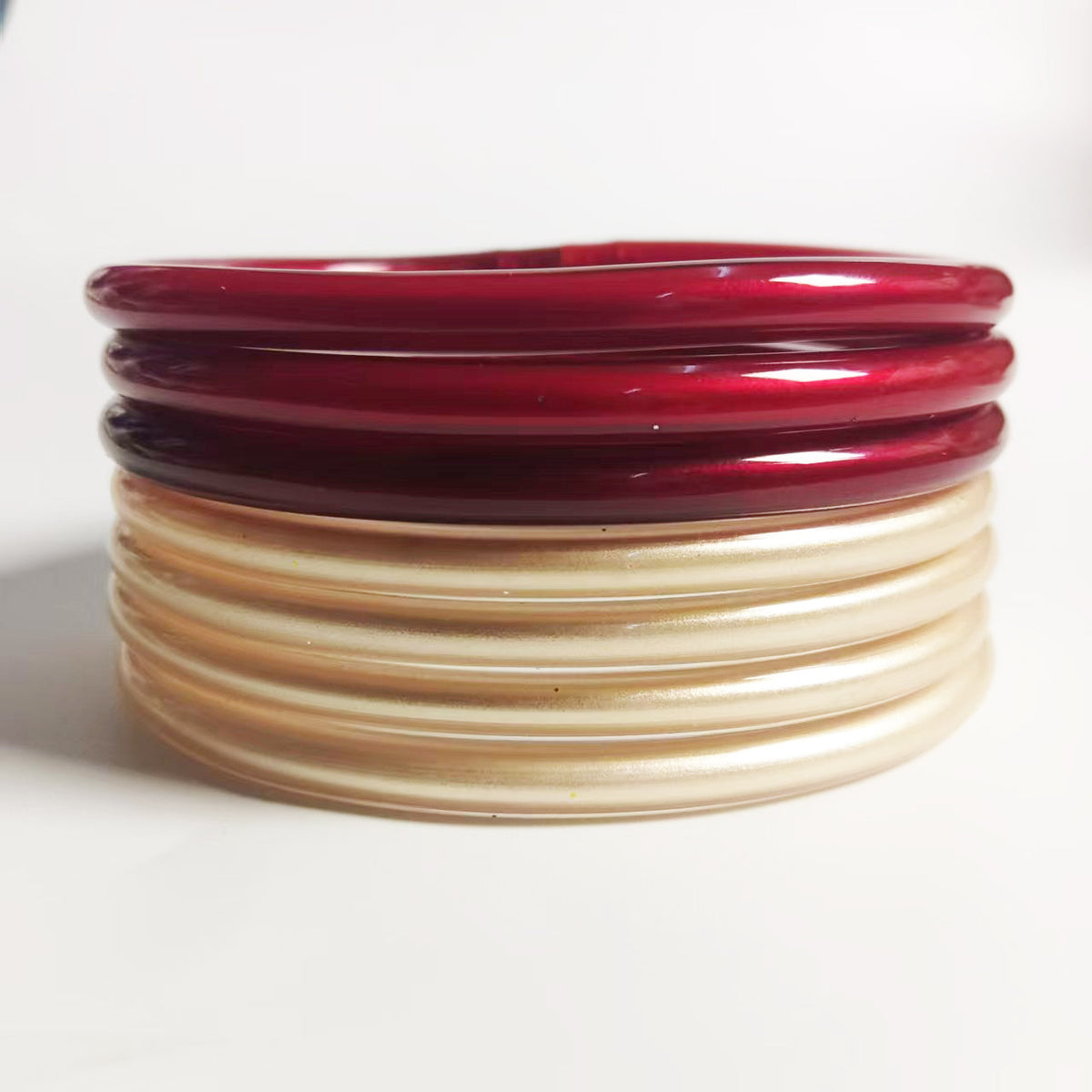 Amazon's Best Selling Pvc Silicone Tube Gold Powder Bracelet Cross-Border Jelly Bangles Popular Bracelet 7 Layers