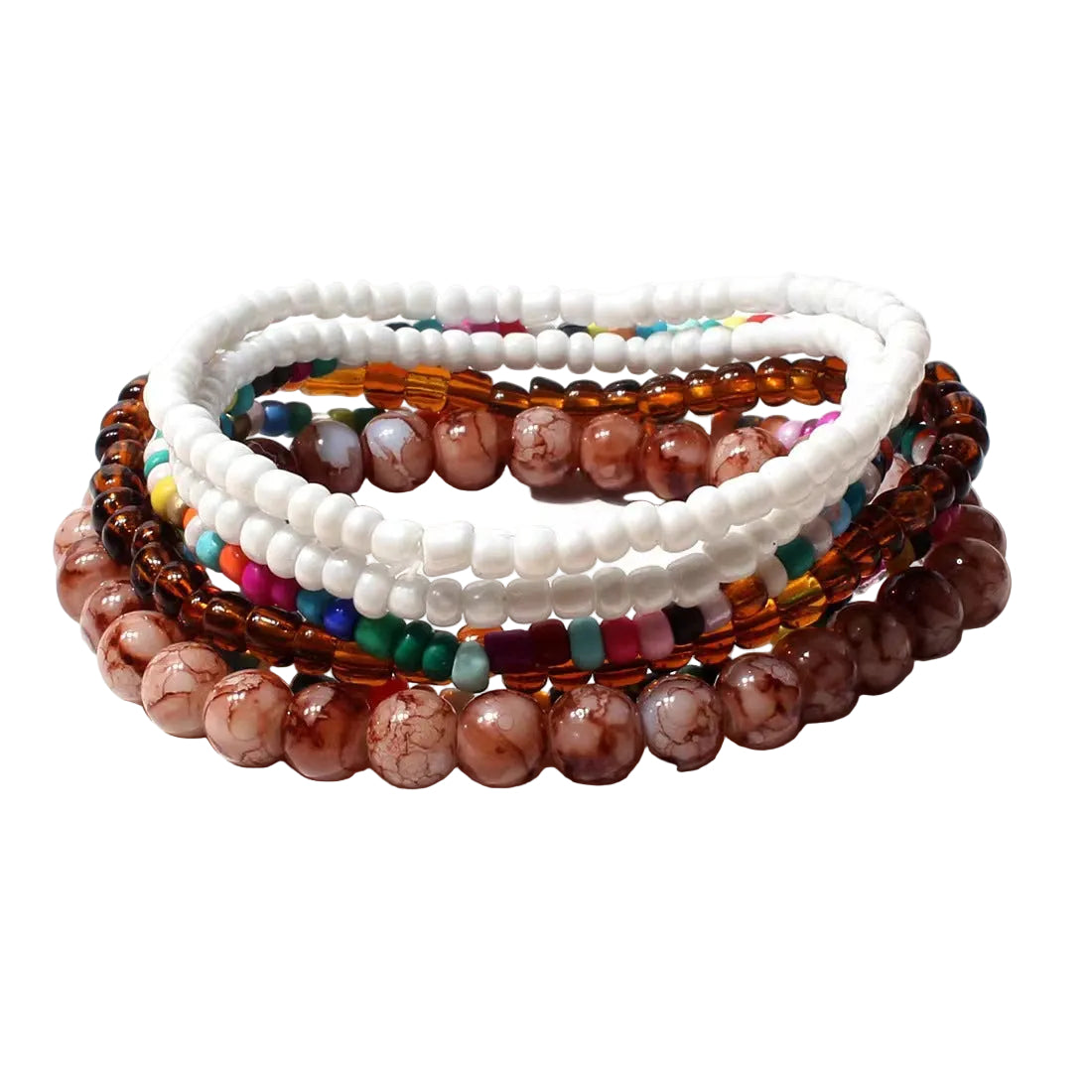 Vacation-Style Handmade Beaded Multi-Layered Seed Bead and Glass Mix-And-Match Stackable Jewelry Bracelets Wholesale