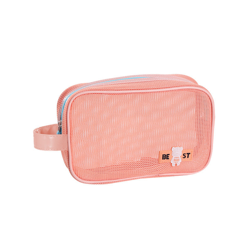 Portable Storage Bag, Travel Makeup Bag, Mesh Beach Bag, Large Capacity, Waterproof and Dirt-Resistant, Suitable for Daily Use