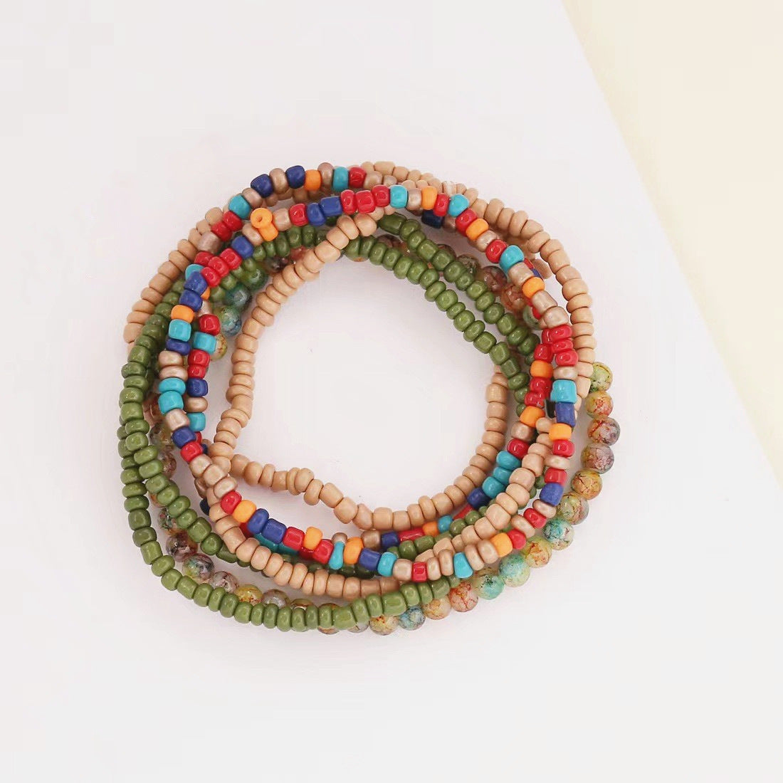 Vacation-Style Handmade Beaded Multi-Layered Seed Bead and Glass Mix-And-Match Stackable Jewelry Bracelets Wholesale