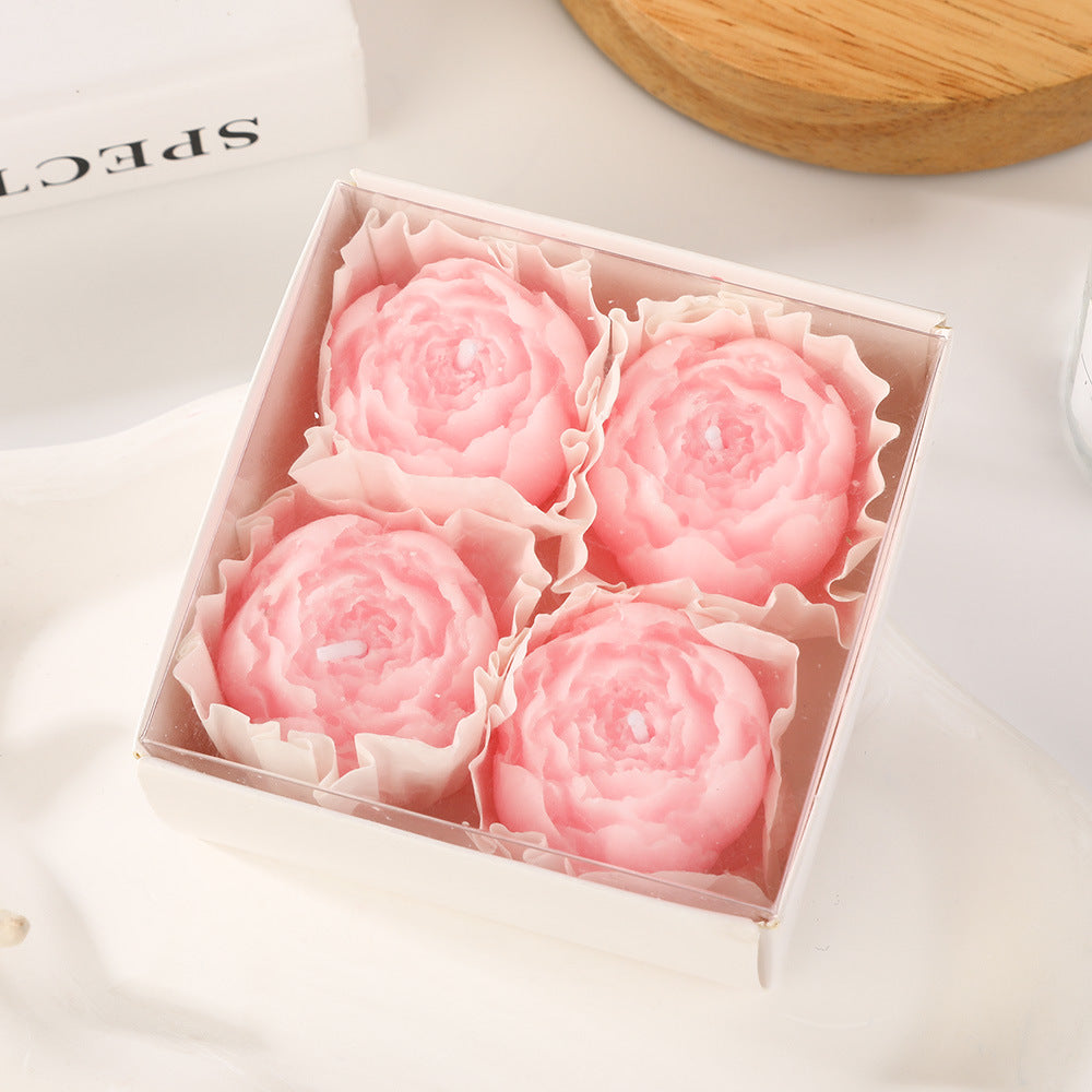 Handmade Red Rose Scented Candle Set  for Home Use Valentine's Day Gift Fragrance Souvenir Candle