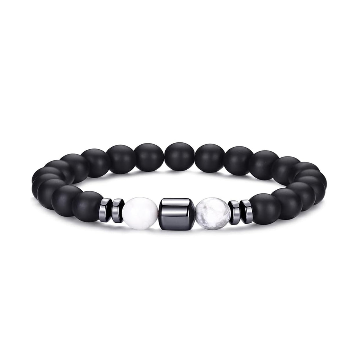 New European and American Trendy Jewelry: Gravel Bead Bracelet, Pink Crystal, Tiger Eye, Agate Stone Combination Set, Elastic Bracelet