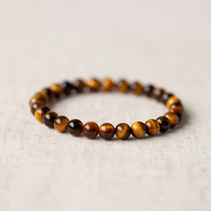 Quartz Stone Gold Tiger Eye Stone Bracelet for Women, Three-Sided Golden Tiger Eye Stone Bracelet, Gift for Girlfriend, Couple's Birthday Present