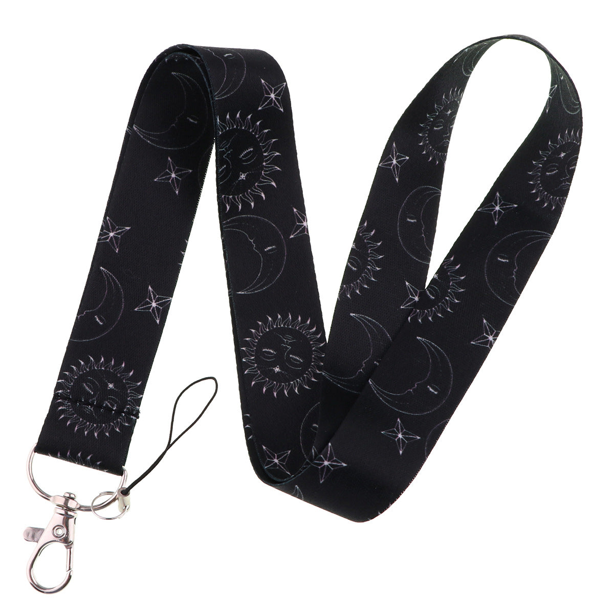 Starry Sky Planet Moon Mobile Phone Cartoon Lanyard Id Card Tag Hanging Neck Key Chain