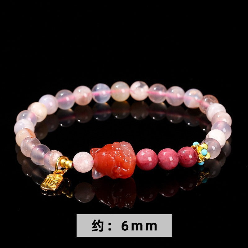 Jingdong Jewelry Natural Crystal Bracelet Jade New Chinese Style Fresh Tassel Bracelet for Girls and Best Friends Agate Bracelet