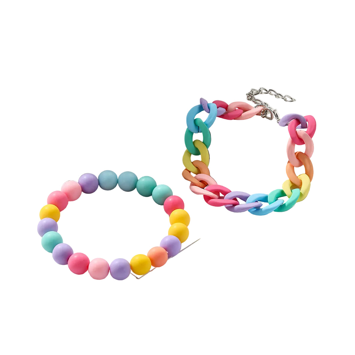 Bohemian Heart-Shaped Acrylic Cute Pink Letter Bracelet Colorful Beaded Bracelet Set