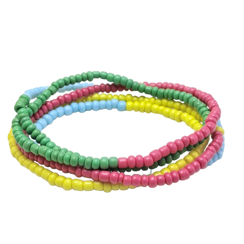 Body Chain with Glass Seed Beads, Fashionable Magic Hand Fish Pendant Accessories, Elastic Handmade Beaded Jewelry Waist Chain