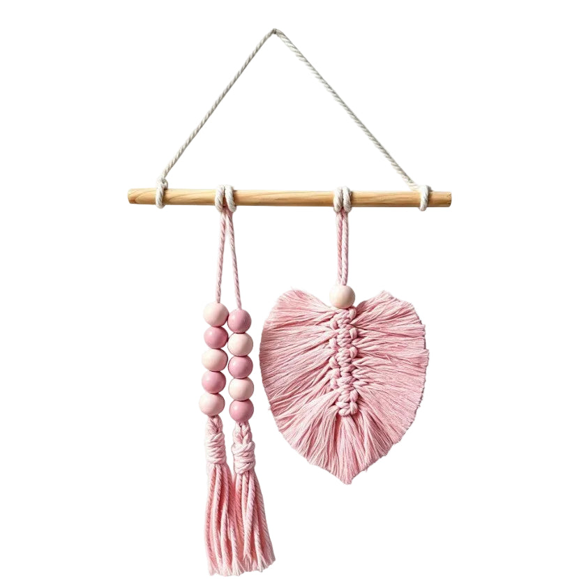 Creative Hand-Woven Cotton Rope Leaf Tapestry Bohemian Style Home Wall Decoration Room Wall Hanging Illustration Children