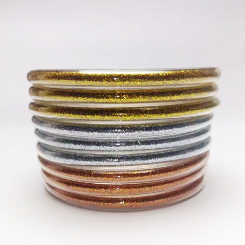 Amazon Best Selling Pvc Silicone Tube Gold Powder Bracelet Jelly Bangles Bracelet Cross-Border 9-Layer Bracelet Mix