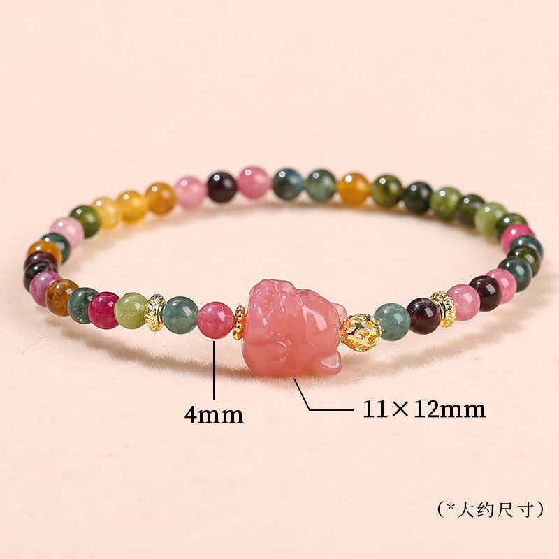 Jingdong Jewelry Natural Crystal Bracelet Jade New Chinese Style Fresh Tassel Bracelet for Girls and Best Friends Agate Bracelet