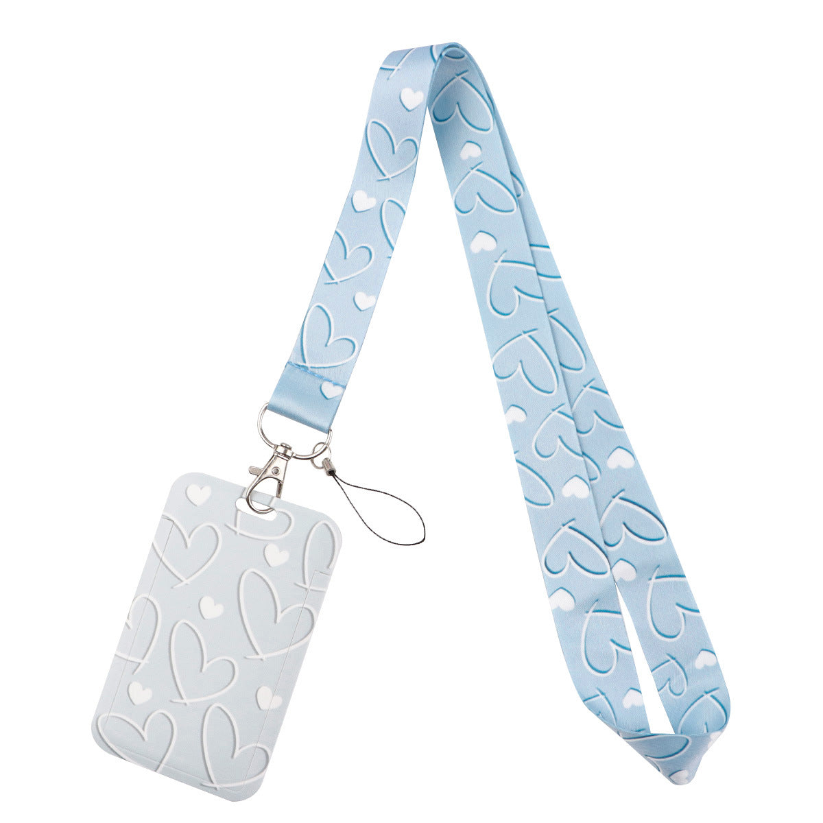New Heart-Shaped Mobile Phone Lanyard Card Holder Student Bus Card Exhibition Id Personalized Trendy Hard Shell Protective Cover