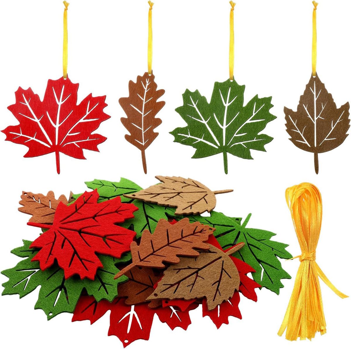 Tatuo 24Pcs Thanksgiving Felt Ornaments Fall Hanging Tree Decor Hanging Felt Decorative Pendant Fit