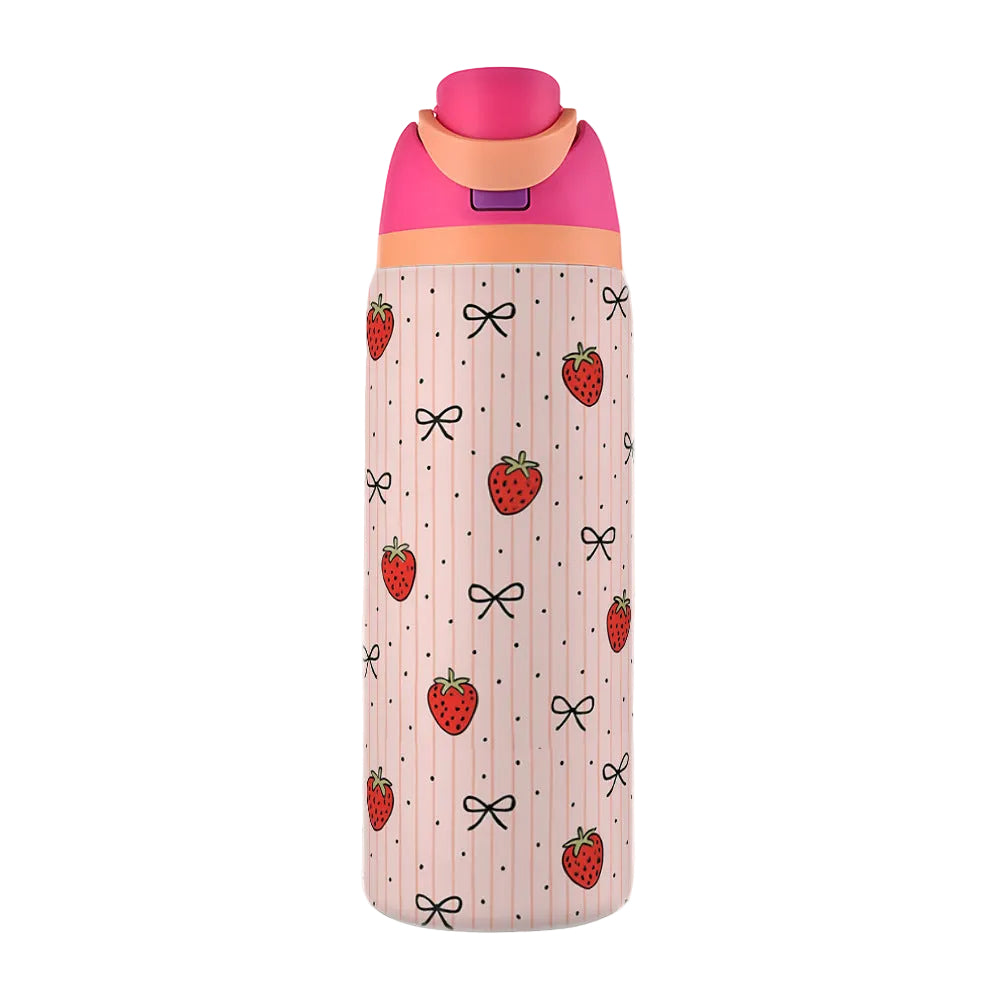 Water Cup 304 Vacuum Stainless Steel Thermos Cup Portable Satchel Straw Double Drink Sports Water Bottle for Men and Women
