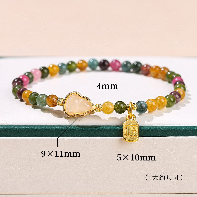Jingdong Jewelry Natural Crystal Bracelet Jade New Chinese Style Fresh Tassel Bracelet for Girls and Best Friends Agate Bracelet