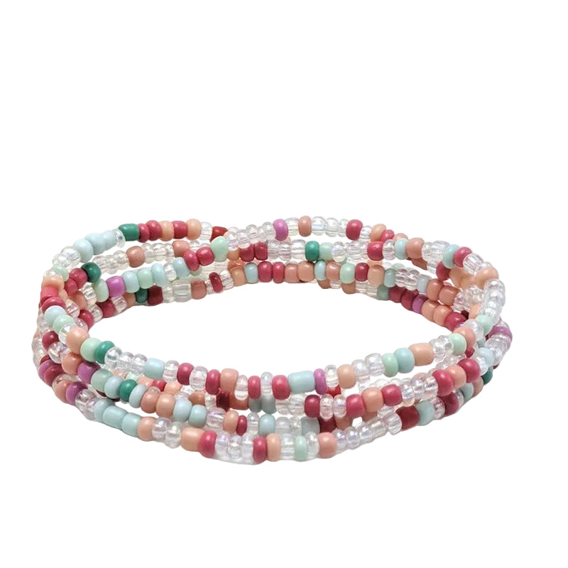 Body Chain with Glass Seed Beads, Fashionable Magic Hand Fish Pendant Accessories, Elastic Handmade Beaded Jewelry Waist Chain