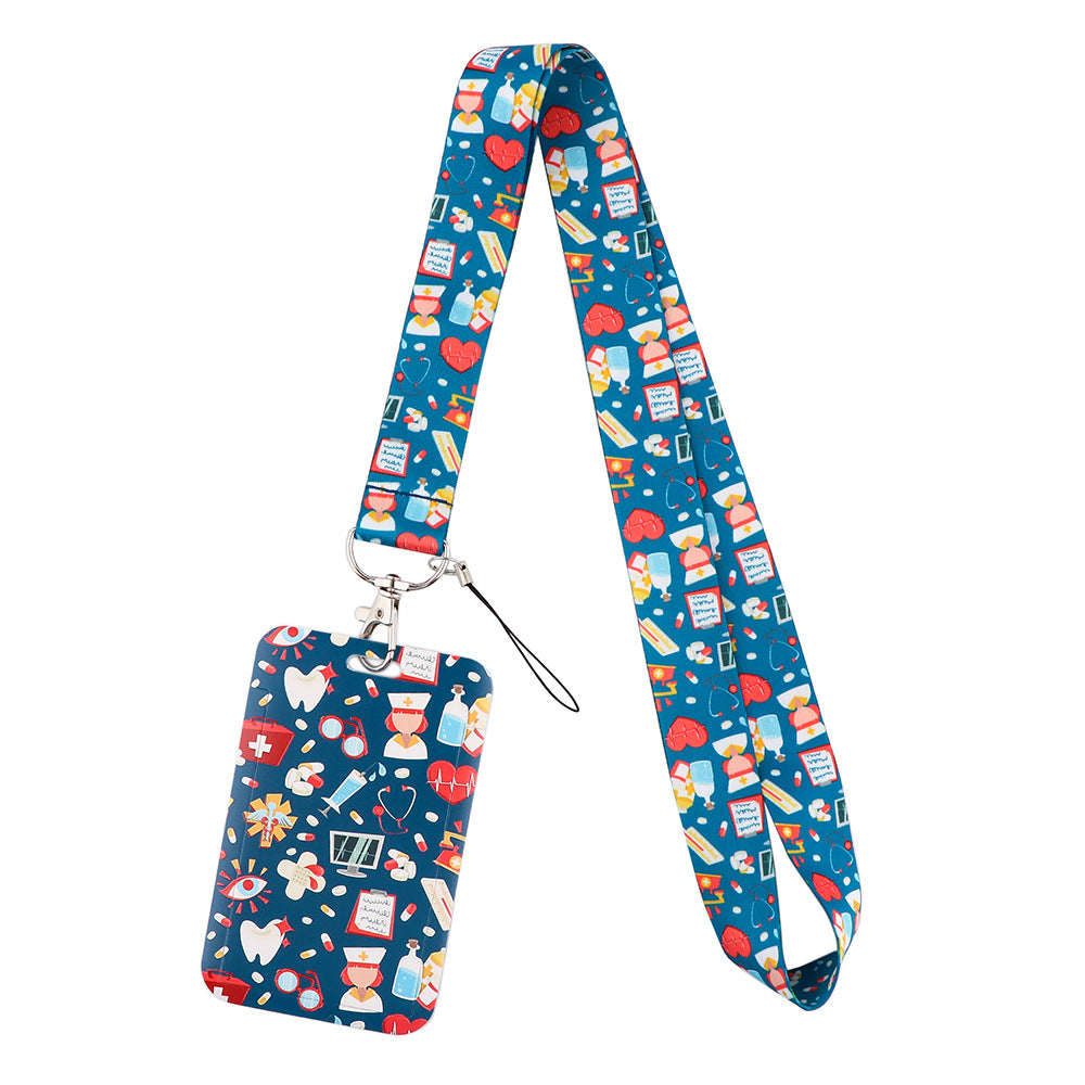 Doctor Pills Cat Mobile Phone Lanyard Card Set Combination Bus Card Factory Brand Work Medical Lanyard Campus Card Pendant