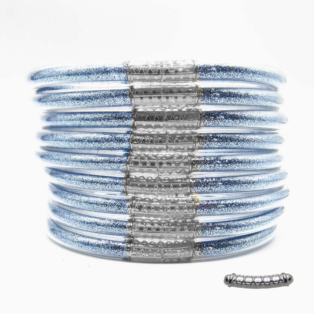 Cross-Border Hot-Selling 9-Layer Pvc Silicone Tube Gold Powder Bracelet Jelly Bangles Women's Bracelet Mixed Batch