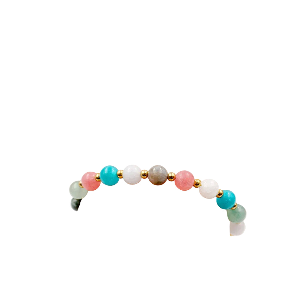 Simple Adjustable Pearl Colorful Jade Bracelet Spring and Summer Hand Jewelry Freshwater Pearl Hand Jewelry