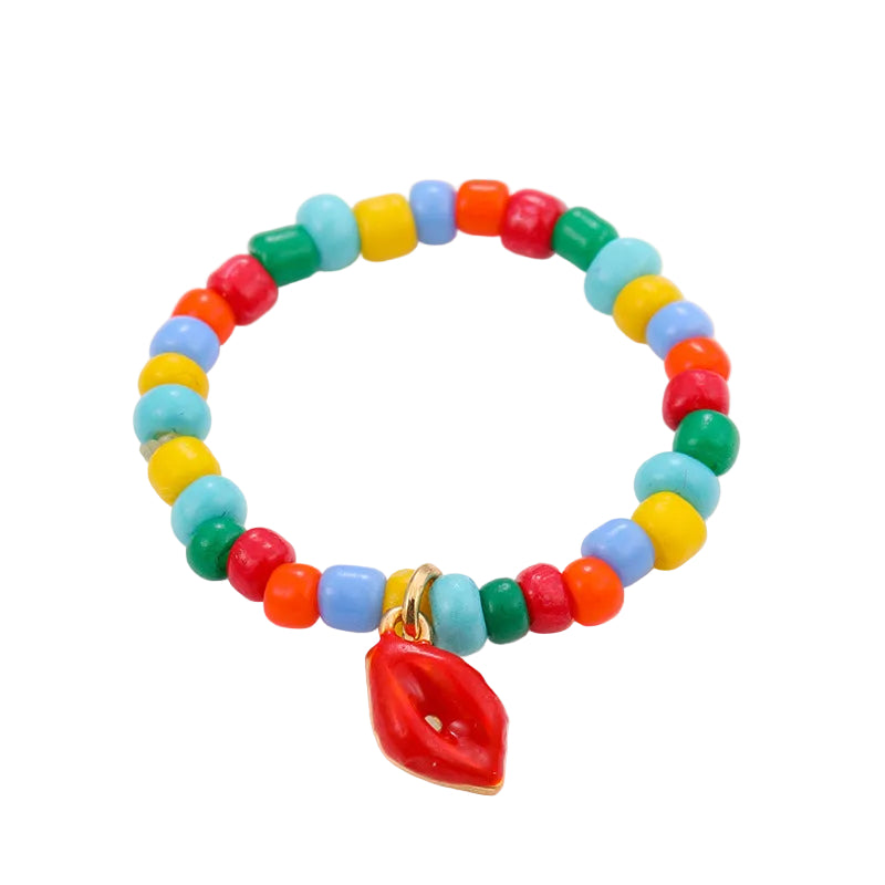 2PCs Mixed Color Beaded Star Smiley Multi-Row Stacked Summer Ring /Finger Rings/Toe Rings Set for Women