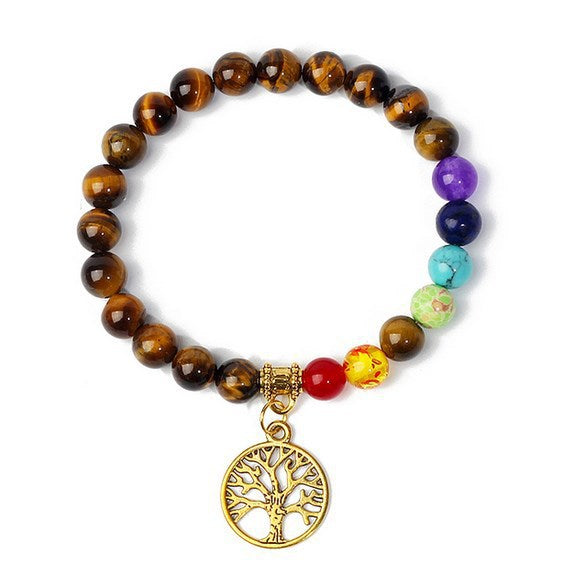 8mm black stone volcanic stone tag life tree shining stone lapis lazuli yellow tiger eye stone yoga bracelet supply d32