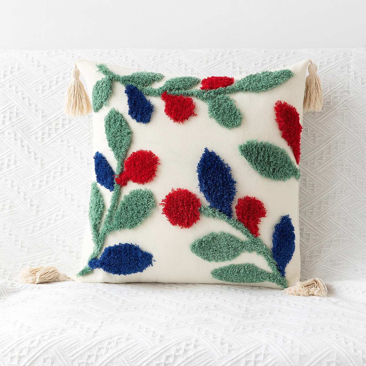 Amazon New Bohemian Geometric Tufted Pillow Case Home Tassel Cushion Homestay Simple Waist Pillow