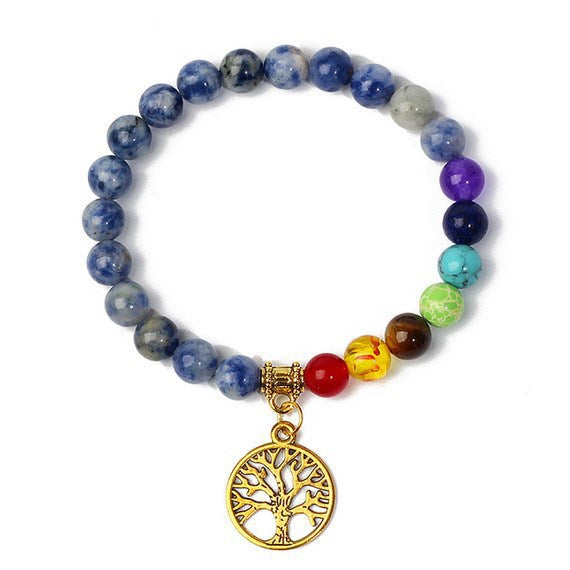 8mm black stone volcanic stone tag life tree shining stone lapis lazuli yellow tiger eye stone yoga bracelet supply d32