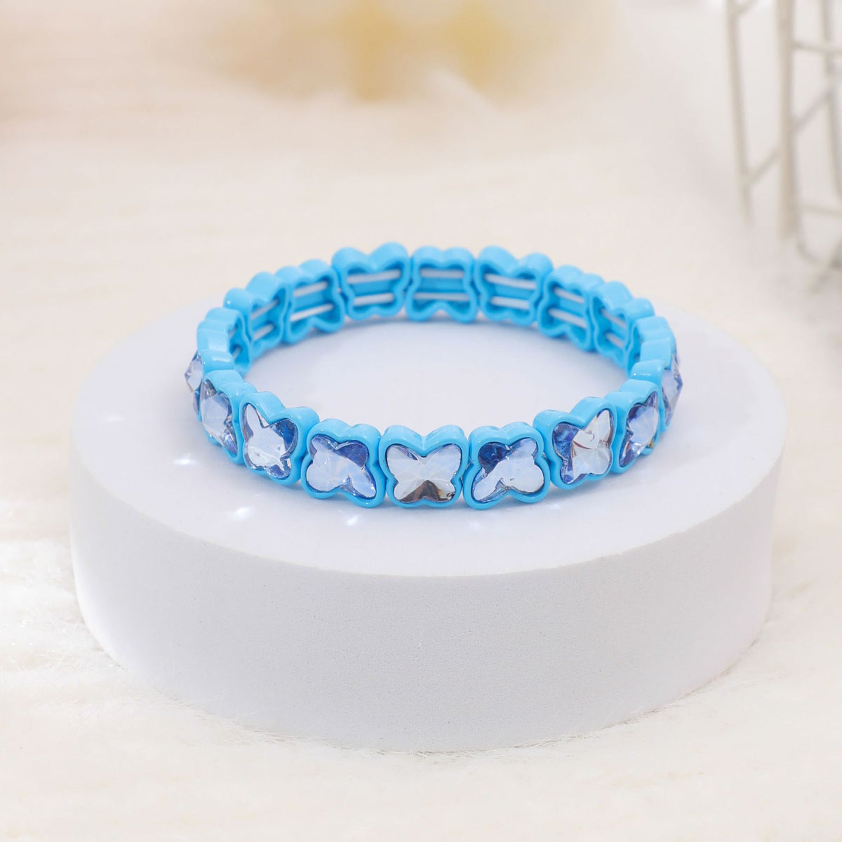 Colorful Candy Dopamine Bracelet for Women, Fresh Butterfly Alloy Bracelet DIY Manufacturer Wholesale