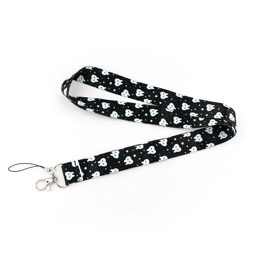 Dentist Doctor Nurse Cartoon Credential Neck Strap Lanyards Keychain ID Card Pass Hang Rope Lariat Key Chain Ring Badge Holder