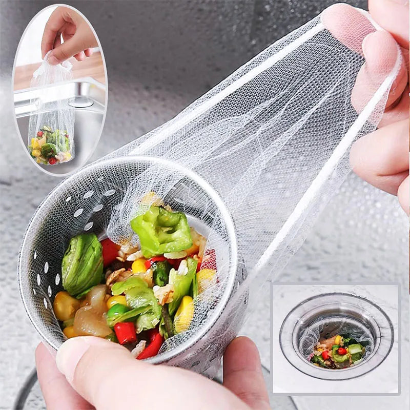 1000-30Pcs Disposable Sink Filter Anti-blocking Sink Strainer Sewer Mesh Garbage Bags Cleaning Strainer Net For Kitchen Bathroom